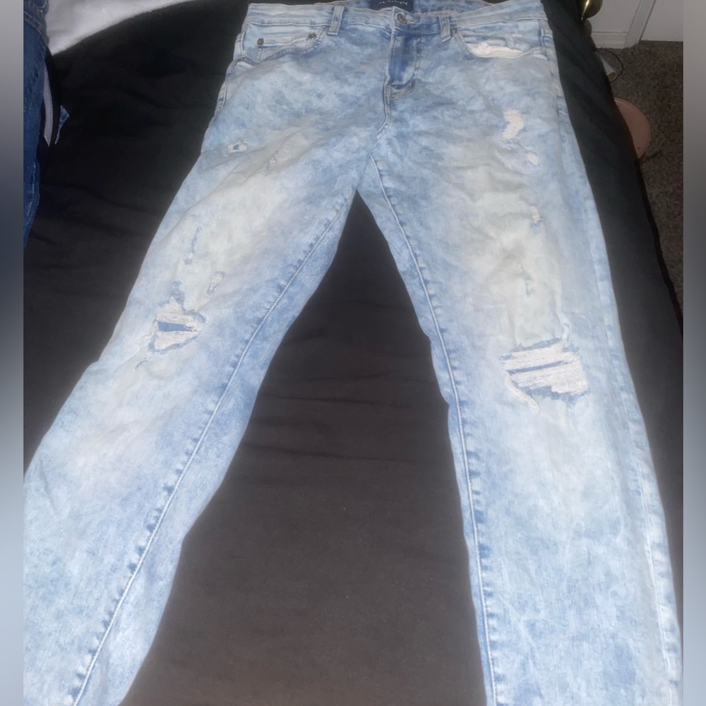 Size 32x30.  Aeropostale Jeans Blue Denim Slim Fit Distressed